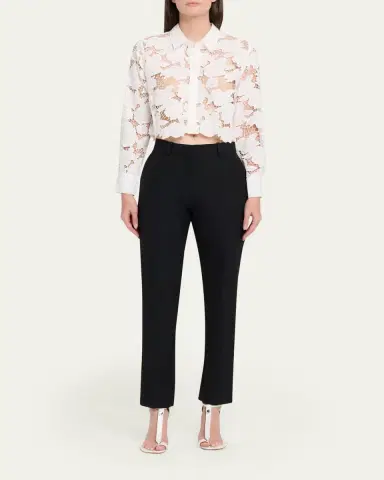 L'Agence Seychelle Eyelet Embroidered Cropped Shirt | Thumbnail 2 L'Agence Seychelle Eyelet Embroidered Cropped Shirt | Thumbnail 2