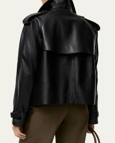 Burberry Cropped Leather Mayfair Trench Jacket | Thumbnail 2 Burberry Cropped Leather Mayfair Trench Jacket | Thumbnail 2