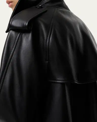 Burberry Cropped Leather Mayfair Trench Jacket | Thumbnail 4 Burberry Cropped Leather Mayfair Trench Jacket | Thumbnail 4