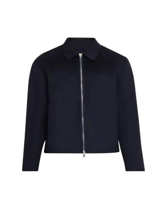 Men's Split Wool Double-Zip Bomber Jacket