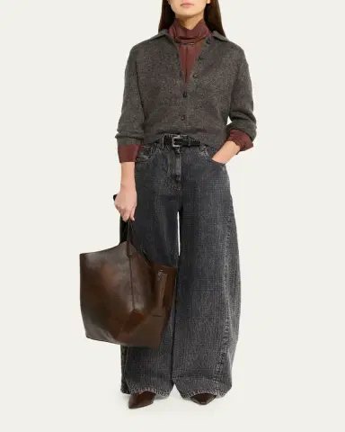 Brunello Cucinelli Leather Square-Toe Slingback Flats | Thumbnail 3 Brunello Cucinelli Leather Square-Toe Slingback Flats | Thumbnail 3