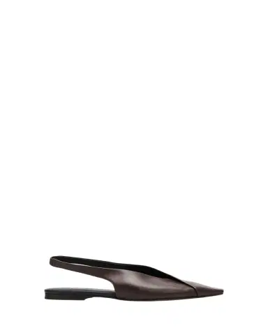 Brunello Cucinelli Leather Square-Toe Slingback Flats | Thumbnail 1 Brunello Cucinelli Leather Square-Toe Slingback Flats | Thumbnail 1