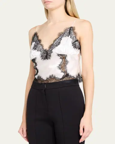 L'Agence Kimber Lace-Trim Silk Cami | Thumbnail 3 L'Agence Kimber Lace-Trim Silk Cami | Thumbnail 3