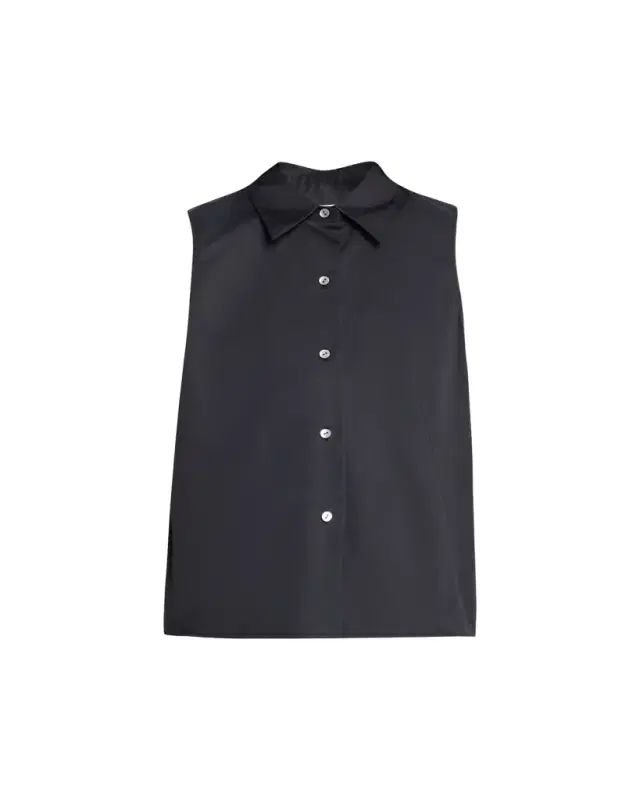 Vince Sleeveless Buttoned Poplin Top