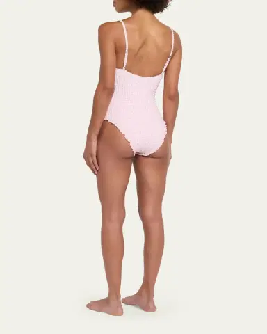 Simkhai Suni Textured Gingham One-Piece Swimsuit | Thumbnail 3 Simkhai Suni Textured Gingham One-Piece Swimsuit | Thumbnail 3