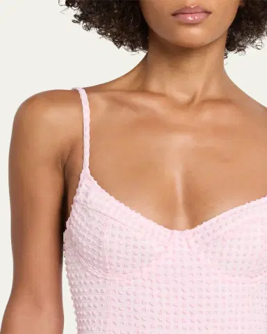 Simkhai Suni Textured Gingham One-Piece Swimsuit | Thumbnail 4 Simkhai Suni Textured Gingham One-Piece Swimsuit | Thumbnail 4