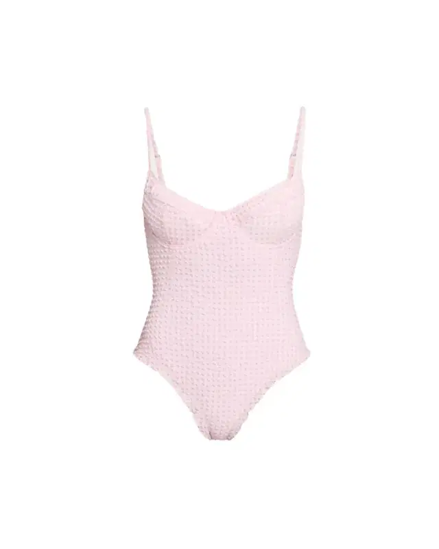 SIMKHAI Suni Textured Gingham One-Piece Swimsuit