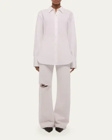 Helmut Lang Tie-Back Button-Front Cotton Shirt | Thumbnail 2 Helmut Lang Tie-Back Button-Front Cotton Shirt | Thumbnail 2