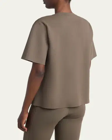Stella McCartney Iconic Compact Knit Short-Sleeve Top | Thumbnail 3 Stella McCartney Iconic Compact Knit Short-Sleeve Top | Thumbnail 3