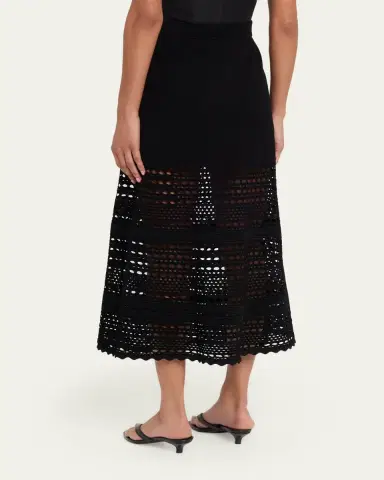 Simkhai Westly Open-Stitch Midi Skirt | Thumbnail 3