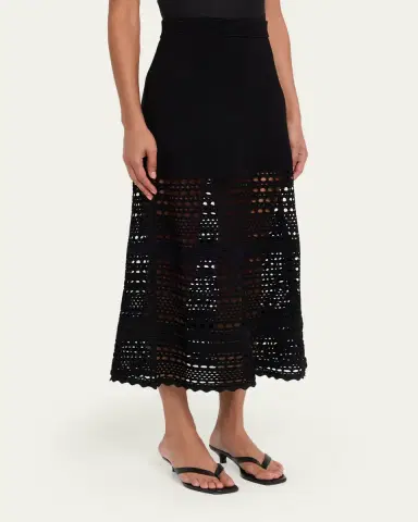 Simkhai Westly Open-Stitch Midi Skirt | Thumbnail 4