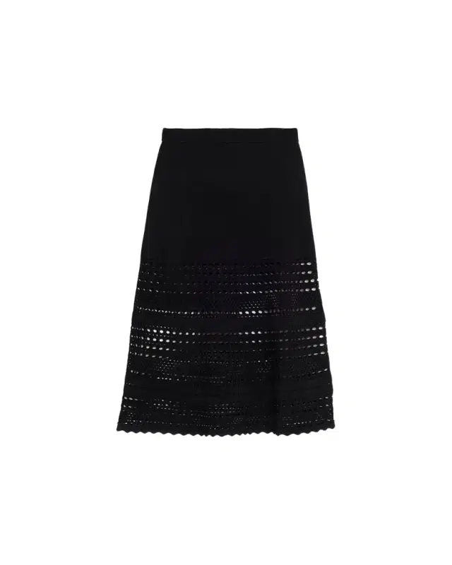 Westly Open-Stitch Midi Skirt