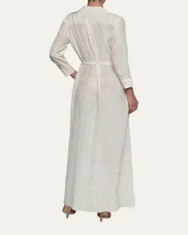 L'Agence Cameron Paisley Silk Long Shirtdress | Thumbnail 3 L'Agence Cameron Paisley Silk Long Shirtdress | Thumbnail 3