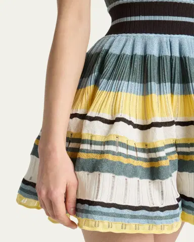 Alaïa Sleeveless Striped Crinoline Knit Mini Dress | Thumbnail 5 Alaïa Sleeveless Striped Crinoline Knit Mini Dress | Thumbnail 5