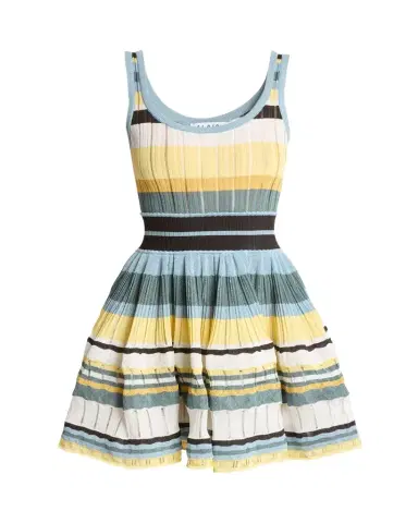 Alaïa Sleeveless Striped Crinoline Knit Mini Dress | Thumbnail 1 Alaïa Sleeveless Striped Crinoline Knit Mini Dress | Thumbnail 1