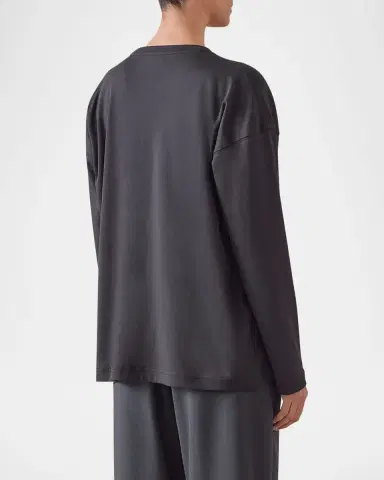 Eskandar Long-Sleeve Pima Cotton Top | Thumbnail 2 Eskandar Long-Sleeve Pima Cotton Top | Thumbnail 2