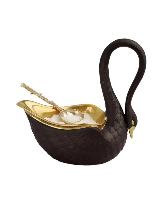 L 'Objet Black Swan Salt Cellar