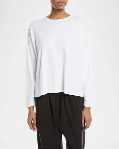 Eskandar Long-Sleeve Pima Cotton Top | Thumbnail 2 Eskandar Long-Sleeve Pima Cotton Top | Thumbnail 2