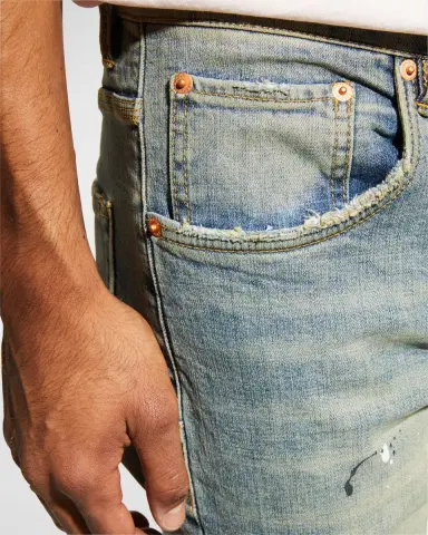PURPLE Men's Dropped-Fit Distressed Jeans | Thumbnail 4