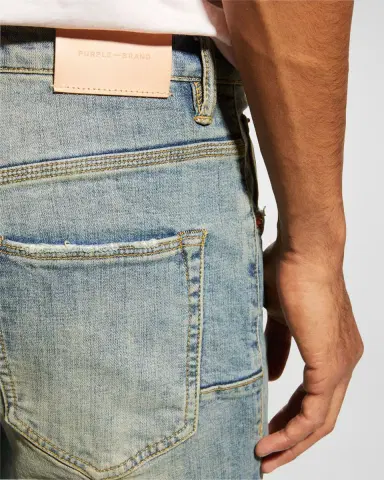 PURPLE Men's Dropped-Fit Distressed Jeans | Thumbnail 6