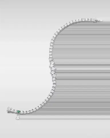 Monica Rich Kosann Sterling Silver Graduated White Sapphire Tennis Bracelet | Thumbnail 2