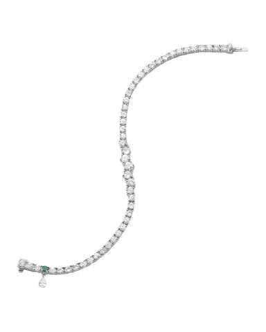 Monica Rich Kosann Sterling Silver Graduated White Sapphire Tennis Bracelet | Thumbnail 1