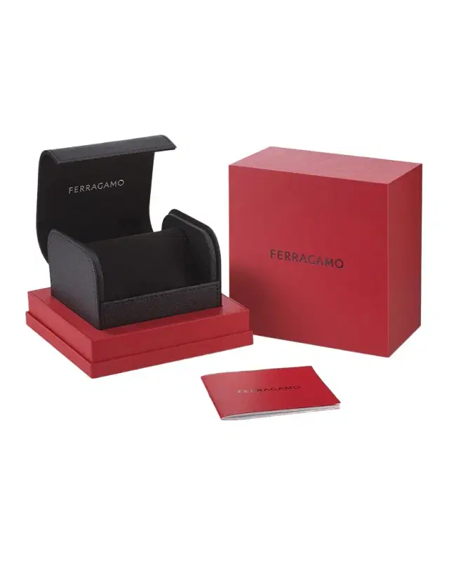Ferragamo Men 's 43mm  Master Chrono Watch with Leather Strap, Black