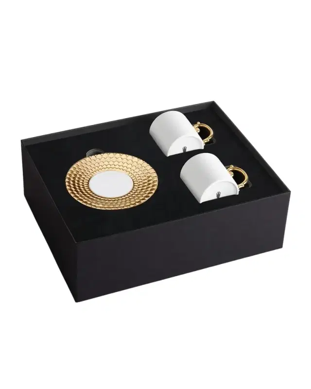 L'Objet Aegean Golden Espresso Cup & Saucer