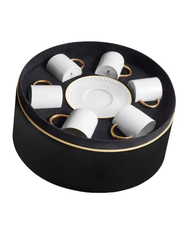 L 'Objet Neptune Espresso Cup & Saucer, Set of 6