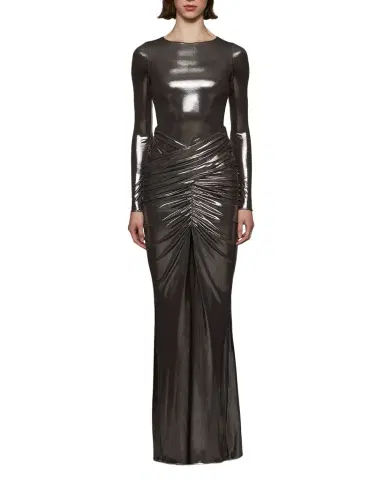 Et Ochs Stella Ruched Metallic Jersey Bodycon Gown | Thumbnail 1