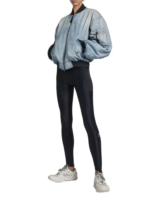 Denim Oversized Bomber Jacket