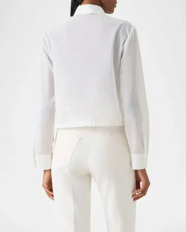 Akris Cotton Drawstring Collared Blouson Shirt | Thumbnail 2 Akris Cotton Drawstring Collared Blouson Shirt | Thumbnail 2