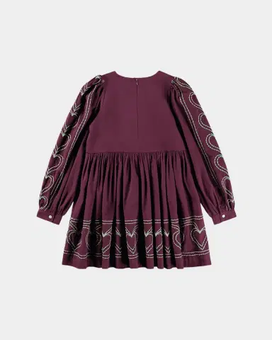 Molo Girl's Cybil Embroidered Long-Sleeve Poplin Dress, Size 3-6 | Thumbnail 2