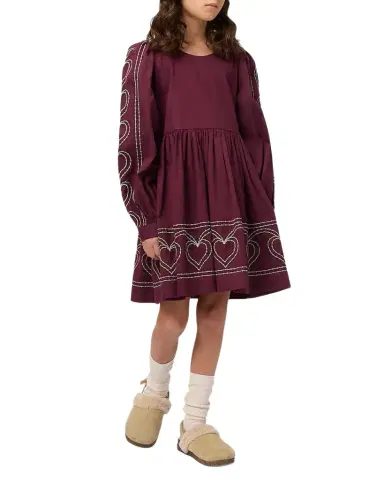 Molo Girl's Cybil Embroidered Long-Sleeve Poplin Dress, Size 3-6 | Thumbnail 1