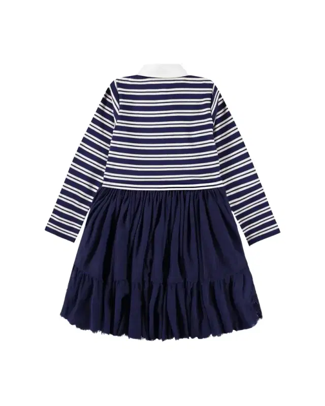 Girl 's Cyanne Long-Sleeve Combo Dress, 5-6