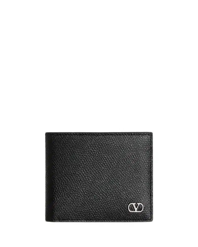 Valentino Garavani Men 's VLogo Signature Grainy Calfskin Billfold Wallet