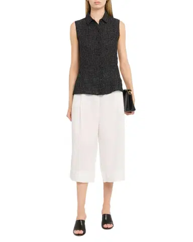 Eileen Fisher Crinkled Organic Linen Grid Shirt | Thumbnail 1