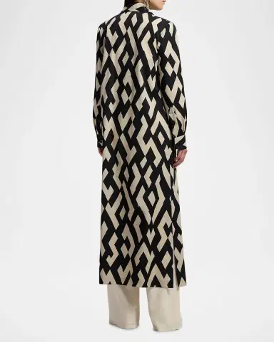 Ralph Lauren Collection Nessa Deco-Print Wool Coat | Thumbnail 2