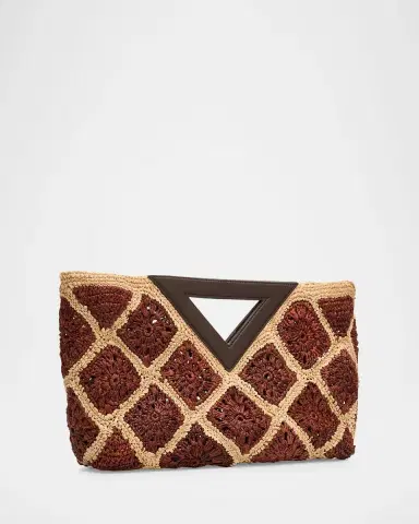 Veronica Beard Vesper Crochet Raffia Clutch Bag | Thumbnail 2