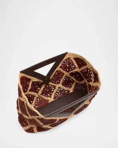 Veronica Beard Vesper Crochet Raffia Clutch Bag | Thumbnail 3