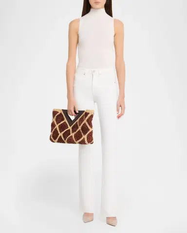 Veronica Beard Vesper Crochet Raffia Clutch Bag | Thumbnail 4