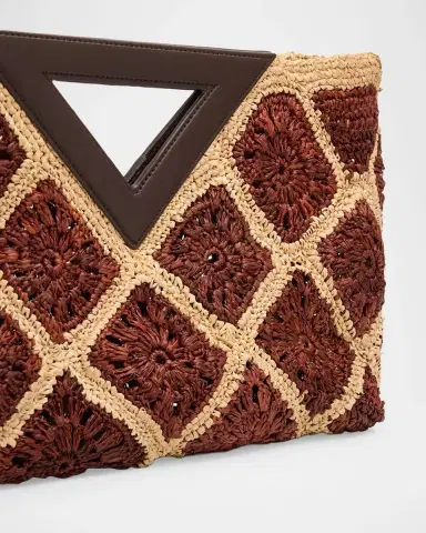 Veronica Beard Vesper Crochet Raffia Clutch Bag | Thumbnail 5