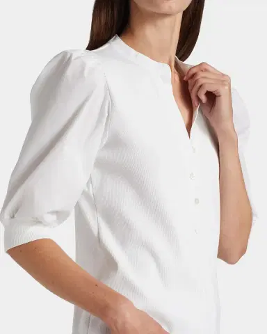 Veronica Beard Coralee Puff Sleeve Button-Front Top | Thumbnail 4 Veronica Beard Coralee Puff Sleeve Button-Front Top | Thumbnail 4