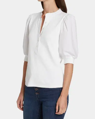 Veronica Beard Coralee Puff Sleeve Button-Front Top | Thumbnail 6 Veronica Beard Coralee Puff Sleeve Button-Front Top | Thumbnail 6