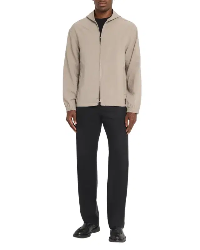 Men's Polyester Seersucker Full-Zip Hoodie