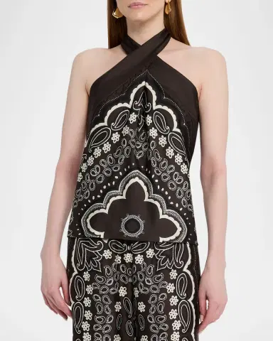 Nili Lotan Solal Silk Halter Top | Thumbnail 3 Nili Lotan Solal Silk Halter Top | Thumbnail 3