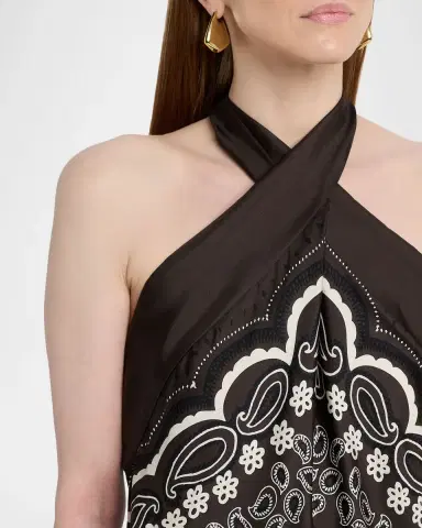 Nili Lotan Solal Silk Halter Top | Thumbnail 4 Nili Lotan Solal Silk Halter Top | Thumbnail 4