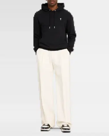 AMI PARIS Men's Quota Contrast-Embroidered Cotton Hoodie | Thumbnail 6