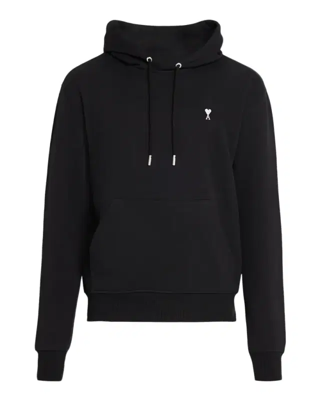 Ami Paris Men 's Quota Contrast-Embroidered Cotton Hoodie