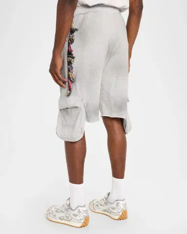 Alchemist Men's Victory Cotton Fringe-Trim Drawstring Cargo Shorts | Thumbnail 3